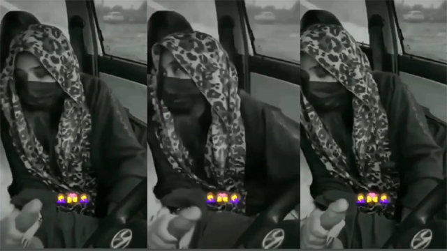 Muslim Hijabi Babe Giving Handjob Video in Car
