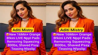 Aditi Mistry Tease – Orange Bikini Remove Nude Exposed