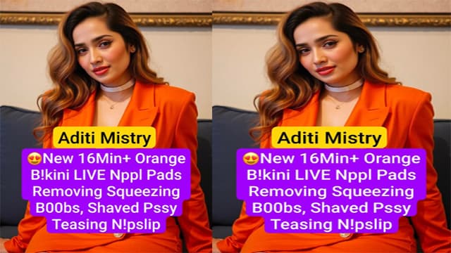 Aditi Mistry Tease – Orange Bikini Remove Nude Exposed