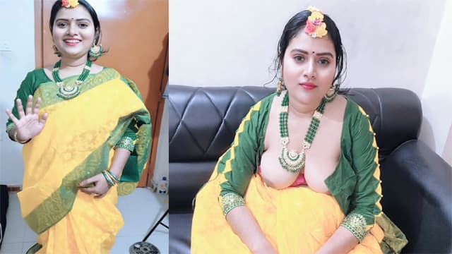 Married Wife Wedding Dress Video Call Long Distance Husband