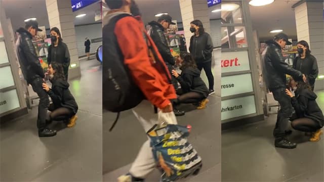 Lovers Caught Giving – Blowjob in Metro Station Porn